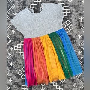 Hanna Andersson girls rainbow tulle dress size 6/7